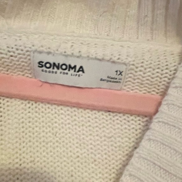 Striped Black and White Women's Sweater 1X - Picture 4 of 5